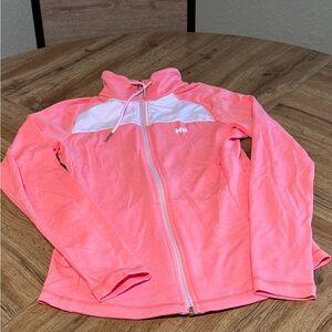 Helly Hansen Pink and White Raincoat Lightweight Windbreaker